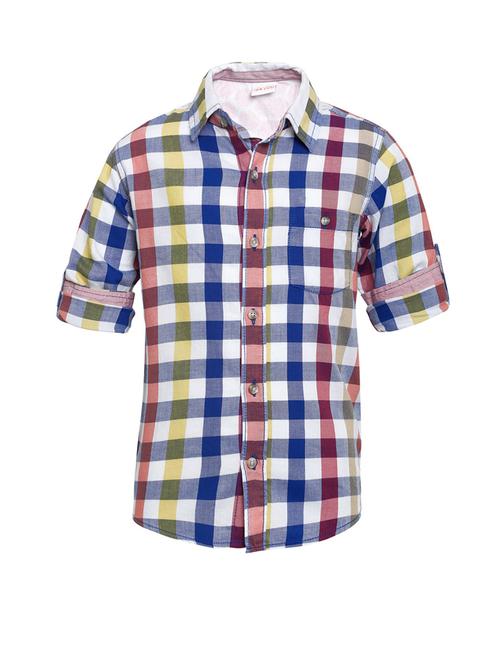 kids checkered cotton blend shirt - 21188199 - Very Small Image - 1