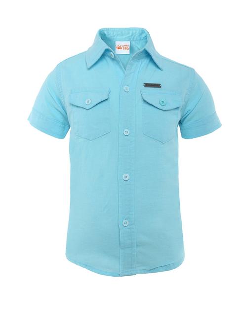 turquoise cotton blend shirt - 21188206 - Very Small Image - 1