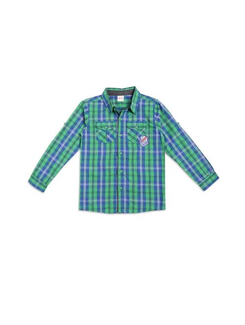 kids checkered cotton blend shirt - 21188211 - Very Small Image - 1