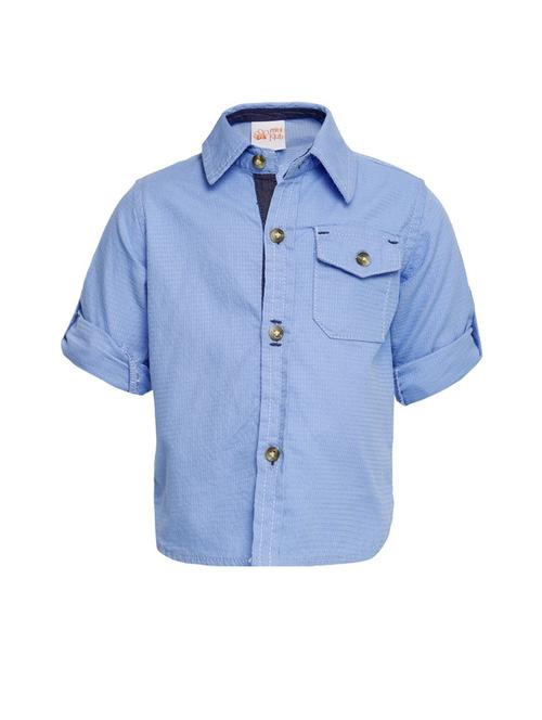light blue cotton blend shirt - 21188218 - Very Small Image - 1