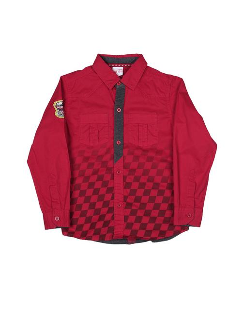 red cotton blend shirt - 21188231 - Very Small Image - 1
