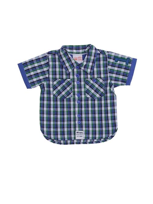 kids checkered cotton blend shirt - 21188246 - Very Small Image - 1