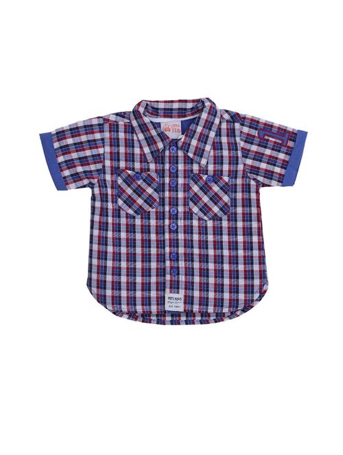 kids checkered cotton blend shirt - 21188247 - Very Small Image - 1