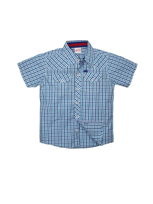 kids checkered cotton blend shirt - 21188260 - Very Small Image - 1