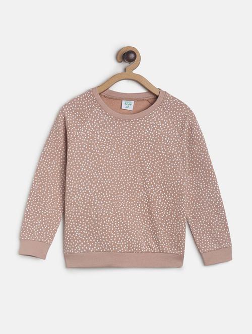 brown colored cotton front print sweatshirt - 21188381 - Very Small Image - 1
