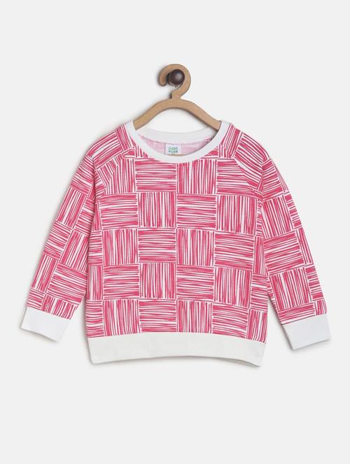 pink colored cotton front print sweatshirt - 21188382 - Very Small Image - 1