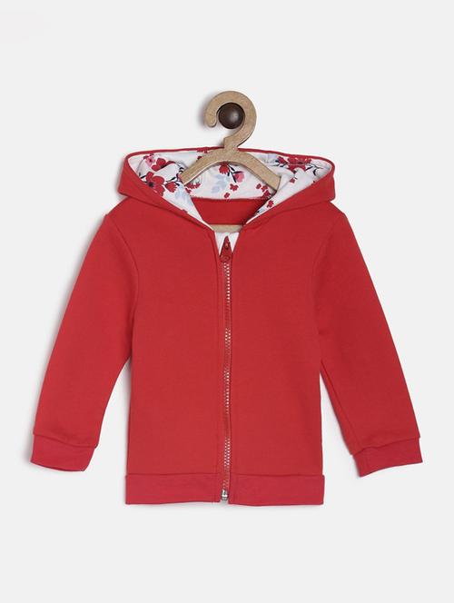 red cotton front print sweatshirt - 21188410 - Very Small Image - 1