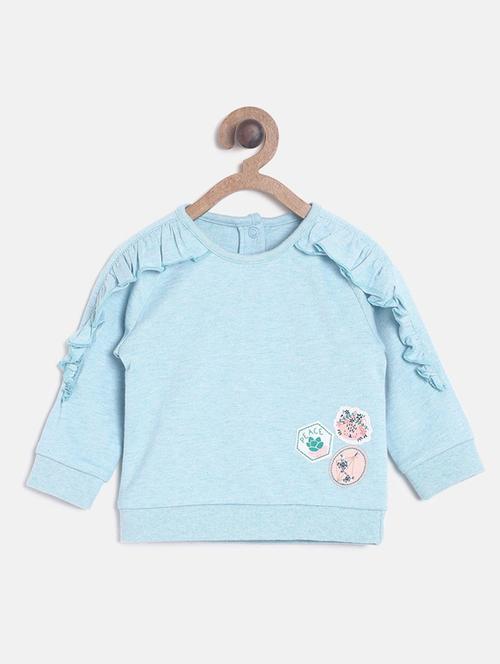 light blue cotton placement print sweatshirt - 21188428 - Very Small Image - 1