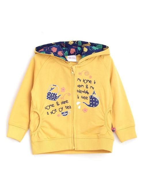 yellow cotton front print sweatshirt - 21188472 - Very Small Image - 1
