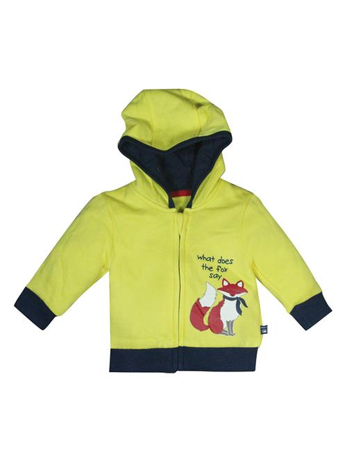 yellow cotton front print sweatshirt - 21188476 - Very Small Image - 1