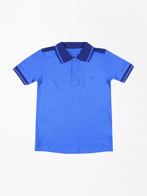 kids polo neck color block t-shirt - 21188603 - Very Small Image - 1