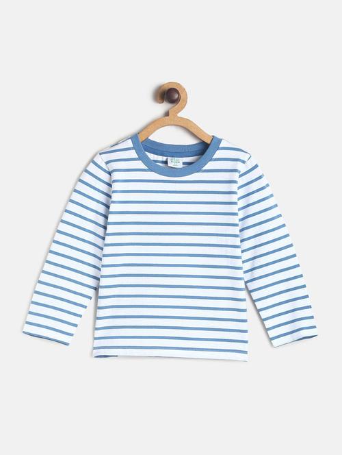 kids round neck stripes printed t-shirt - 21188691 - Very Small Image - 1