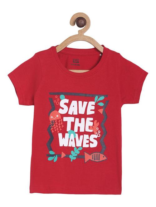 kids round neck typographic printed t-shirt - 21189006 - Very Small Image - 1