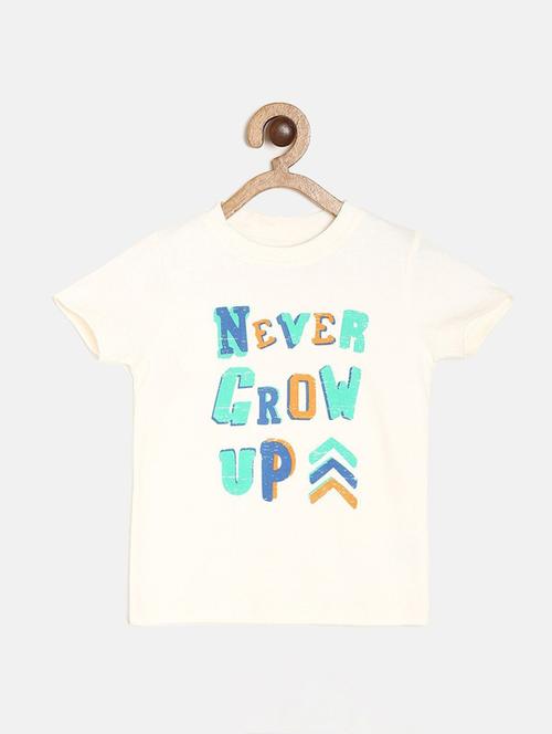 kids round neck typographic printed t-shirt - 21189107 - Very Small Image - 1