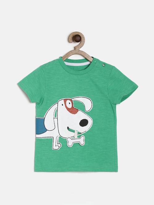 green colored cotton blend t-shirt - 21189165 - Very Small Image - 1