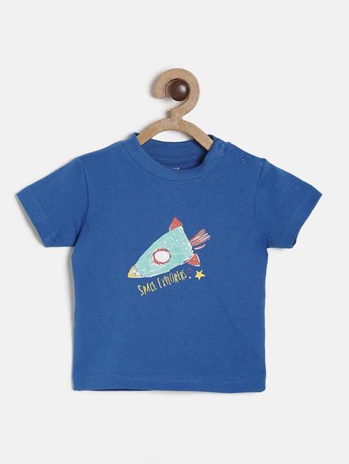 kids front print cotton blend t-shirt - 21189304 - Very Small Image - 1