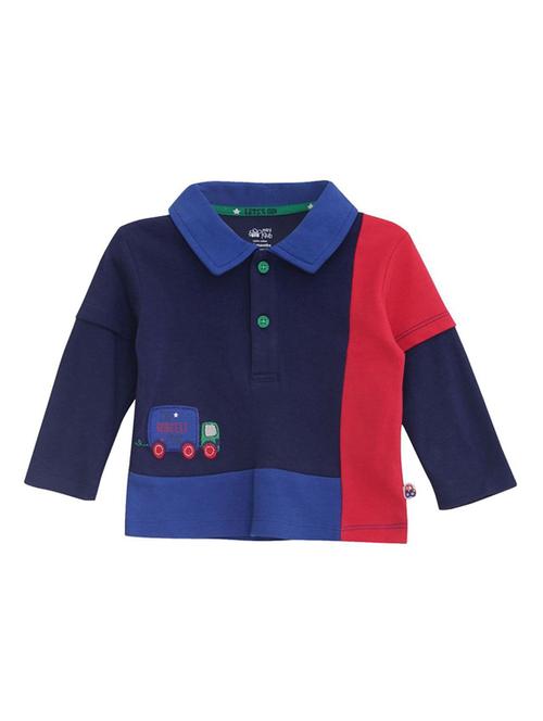 kids polo neck solid with work t-shirt - 21189329 - Very Small Image - 1