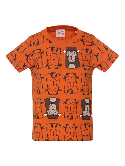 orange cotton blend tshirt - 21189439 - Very Small Image - 1