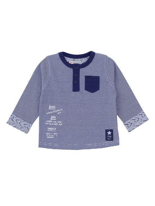 kids round neck stripes printed t-shirt - 21189573 - Very Small Image - 1
