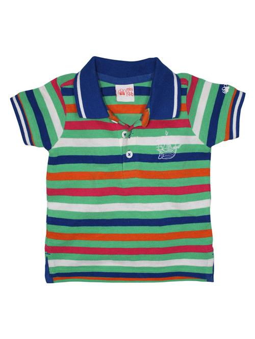 kids polo neck stripes printed t-shirt - 21189653 - Very Small Image - 1