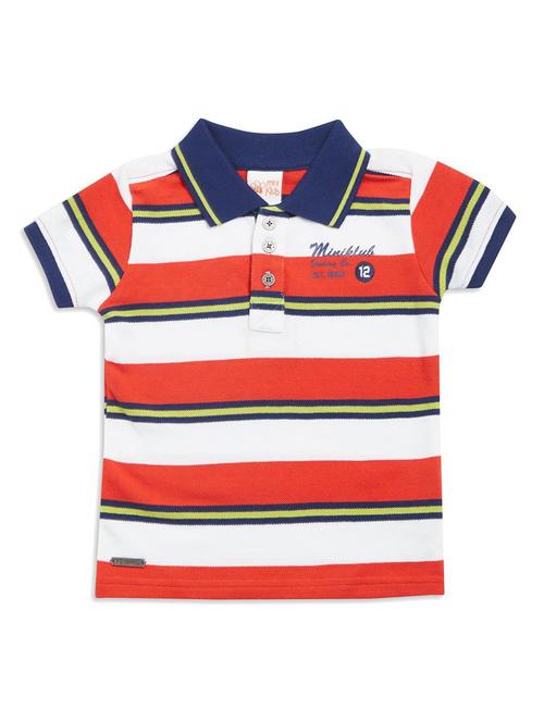 kids polo neck stripes printed t-shirt - 21189666 - Very Small Image - 1