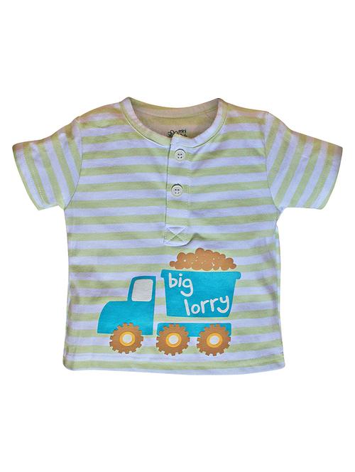 kids round neck stripes printed t-shirt - 21189772 - Very Small Image - 1