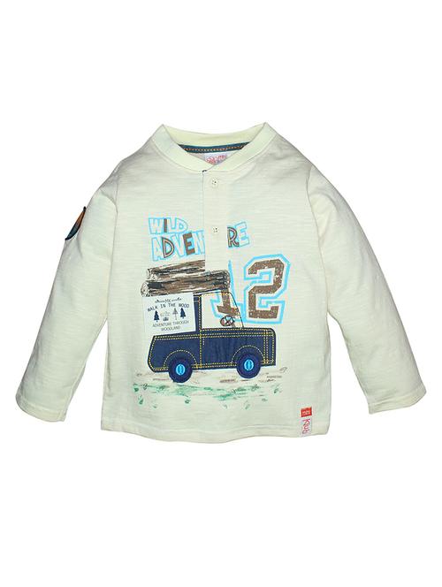 boy's henley neck printed t-shirt - 21189820 - Very Small Image - 1