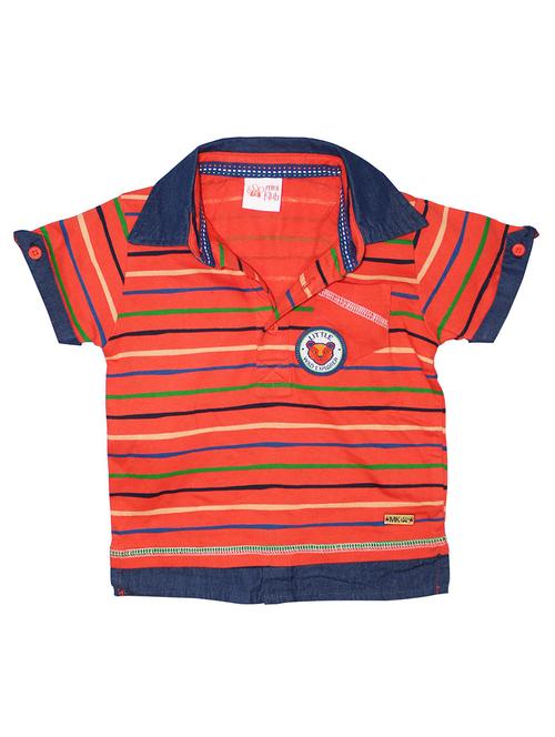 kids polo neck stripes printed t-shirt - 21189947 - Very Small Image - 1