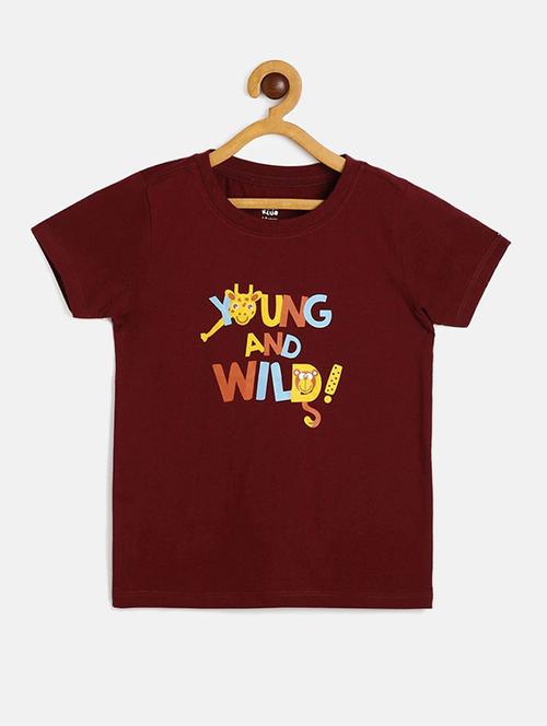 maroon cotton tshirt - 21190172 - Very Small Image - 1
