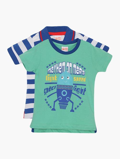 pack of 2 multi coloured cotton blend t-shirt - 21190254 - Very Small Image - 1