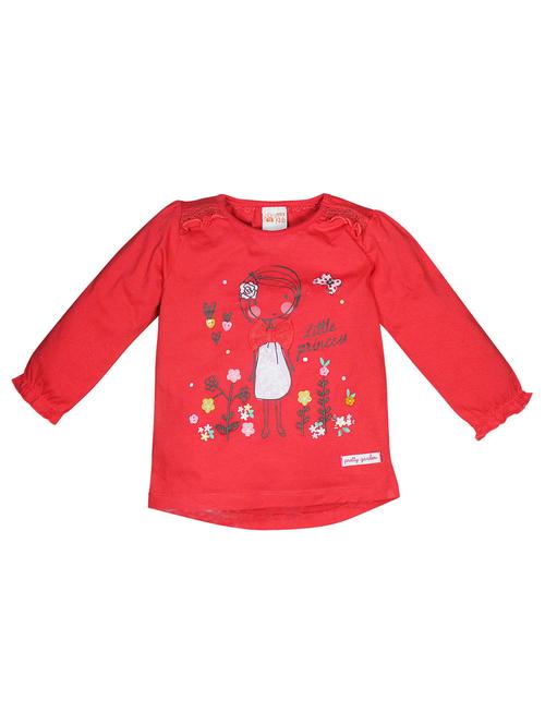 red cotton blend regular tee - 21190960 - Very Small Image - 1