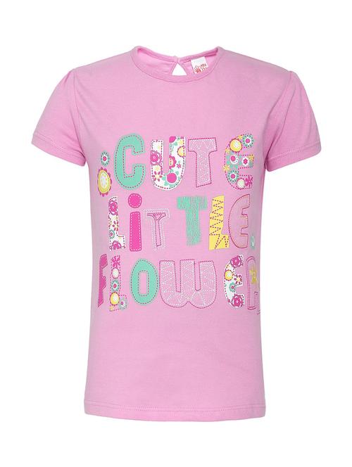 pink cotton blend regular tee - 21191013 - Very Small Image - 1