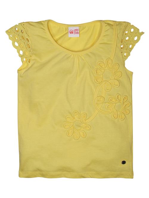girls round neck solid regular tee - 21191038 - Very Small Image - 1