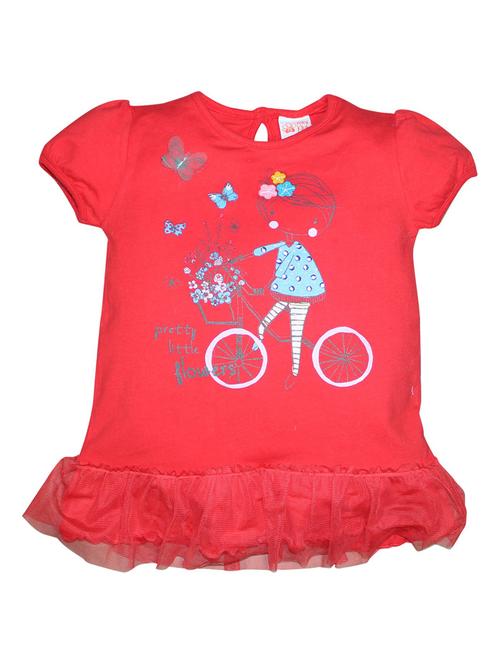 red cotton blend regular tee - 21191114 - Very Small Image - 1