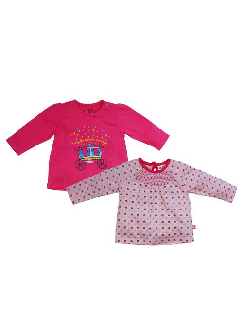 girls round neck set of 2 printed regular tee - 21191134 - Very Small Image - 1