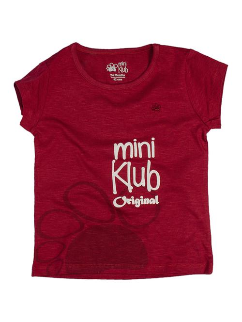 maroon cotton blend regular tee - 21191160 - Very Small Image - 1