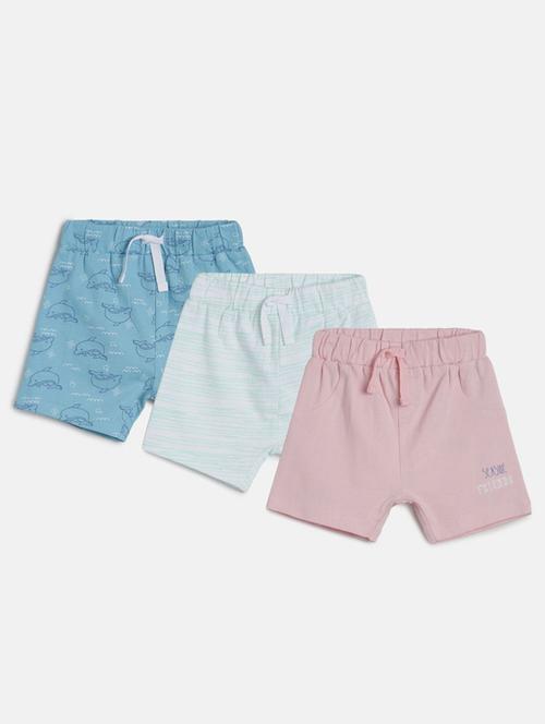 kids pack of 3 mid rise shorts - 21191294 - Very Small Image - 1