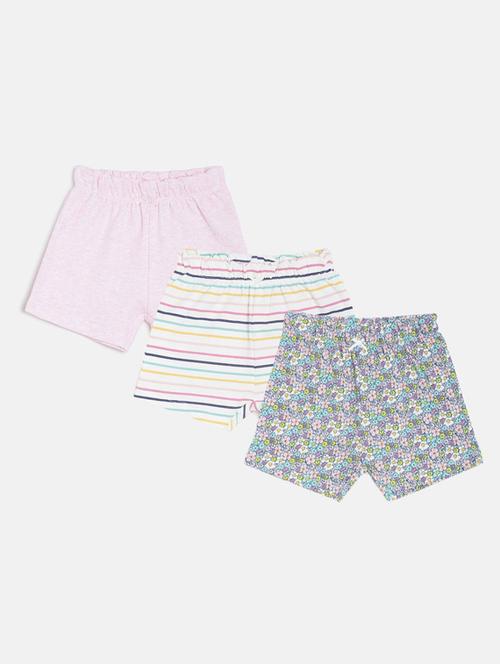 kids pack of 3 mid rise shorts - 21191324 - Very Small Image - 1