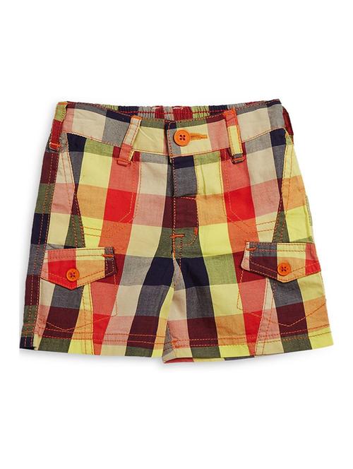 kids checkered mid rise shorts - 21191433 - Very Small Image - 1
