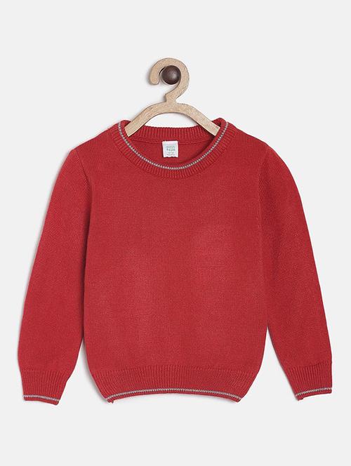 red wool blend sweater - 21192310 - Very Small Image - 1