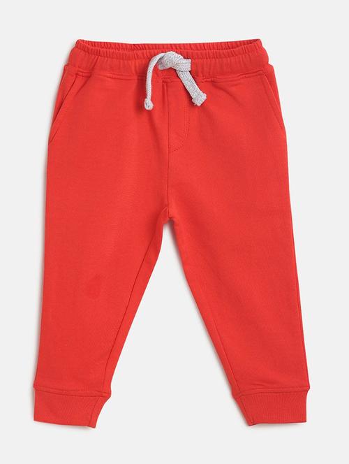 red cotton blend joggers trouser - 21192557 - Very Small Image - 1