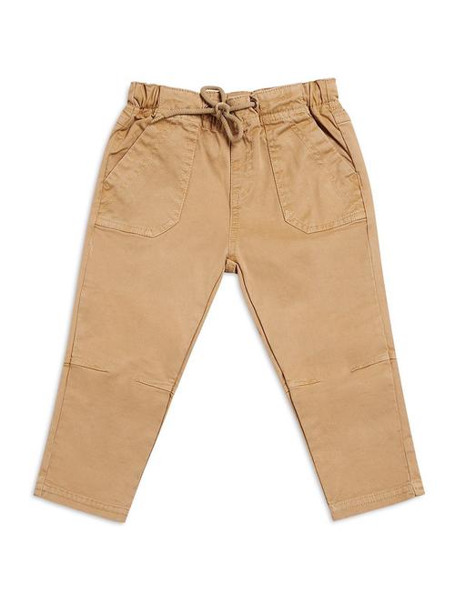 beige cotton blend casual trouser - 21192564 - Very Small Image - 1