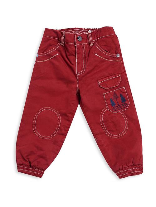 red cotton blend casual trouser - 21192565 - Very Small Image - 1