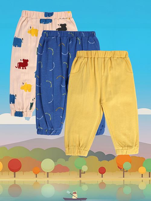 pack of 3 multi colored cotton joggers - 21192688 - Very Small Image - 1
