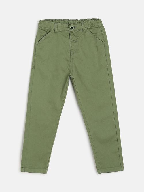 green cotton blend casual trouser - 21192698 - Very Small Image - 1