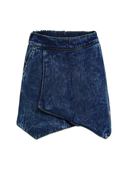 blue cotton shorts style wrap skirt - 21193313 - Very Small Image - 1