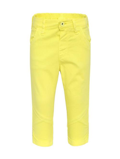 yellow cotton blend three fourths shorts and threefourth - 21193508 - Very Small Image - 1