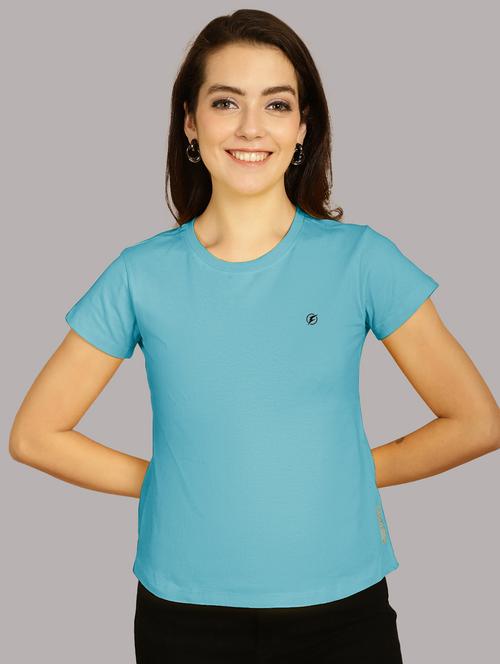 turquoise cotton regular tshirt - 21193554 - Very Small Image - 1