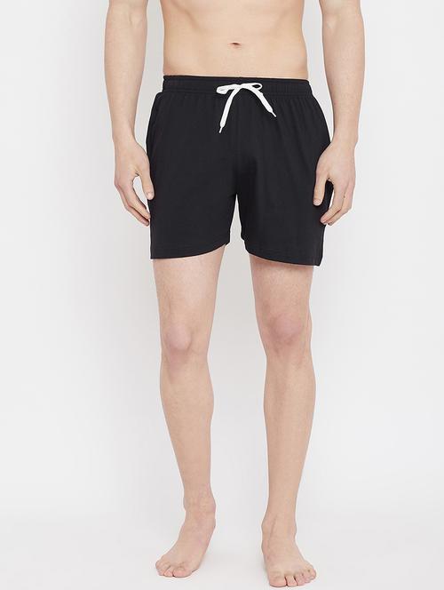 black cotton blend boxer shorts - 21193742 - Very Small Image - 1