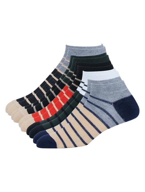 set of 5 multi colored cotton ankle length socks - 21193795 - Very Small Image - 1